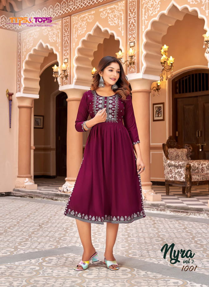 NYRA Vol 02 Tips & Tops Regular Wear Wholesale Designer Kurtis Catalog